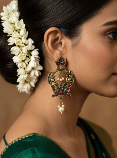 Darbar Collection Earring Bundle – Curated Trio of Traditional Temple-Style Jewelry