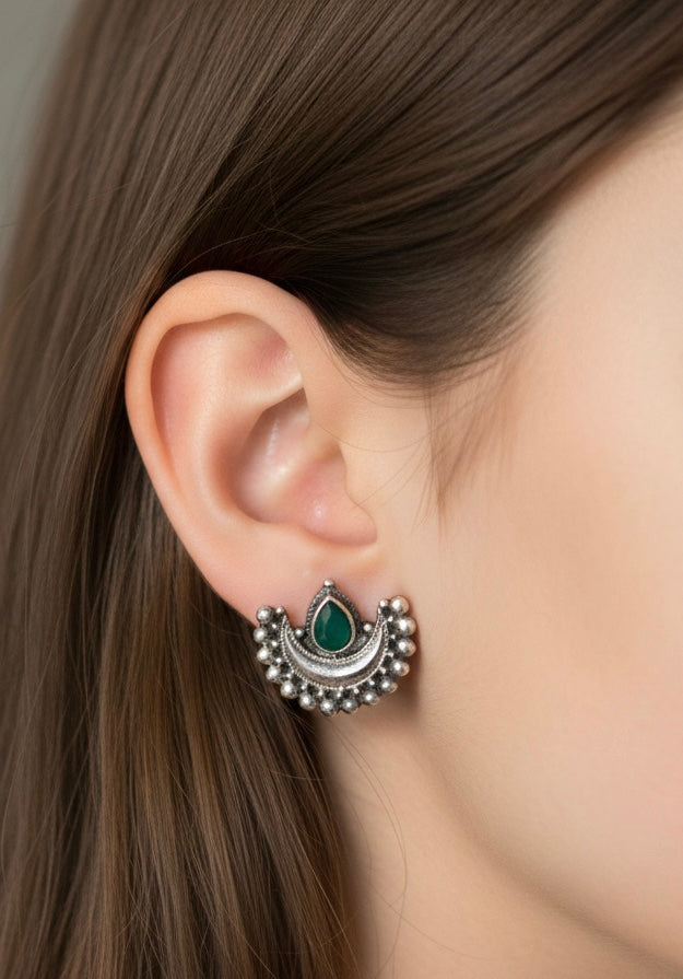 Half-Moon Stud Earrings