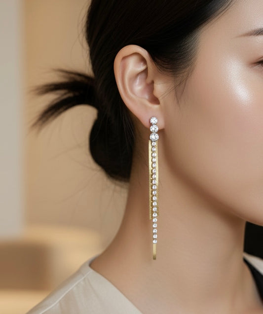 Starlight Cascade Linear Drop Earrings