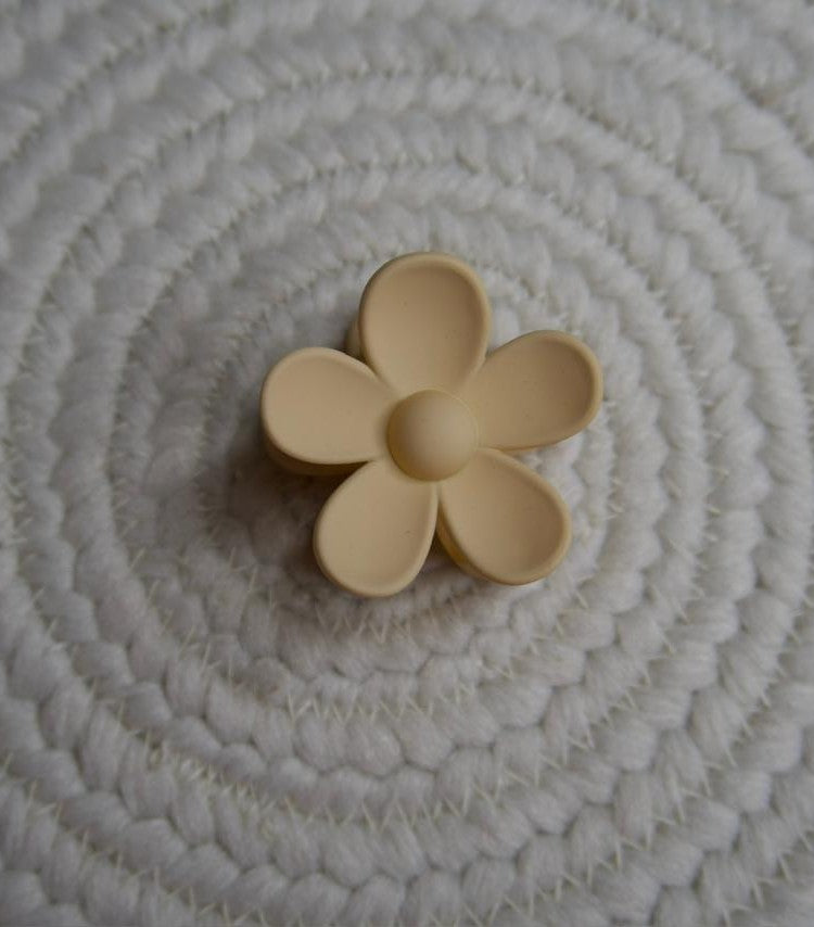 Matte Nude Sunflower Mini Hair Claw Clip