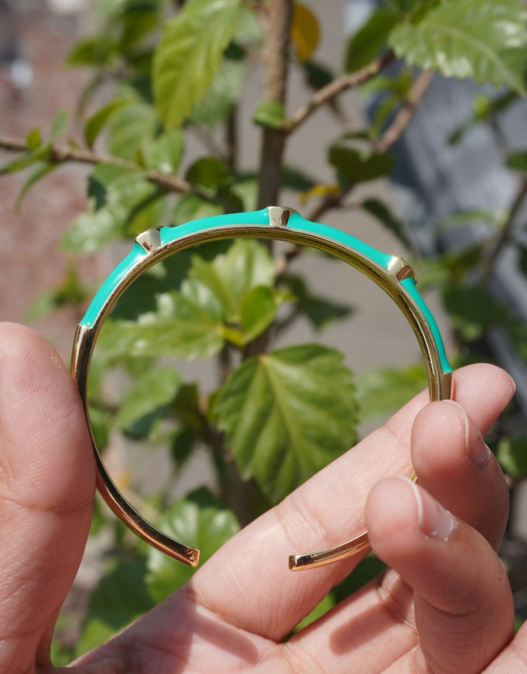Minimalist Turquoise Evil Eye Open Bangle