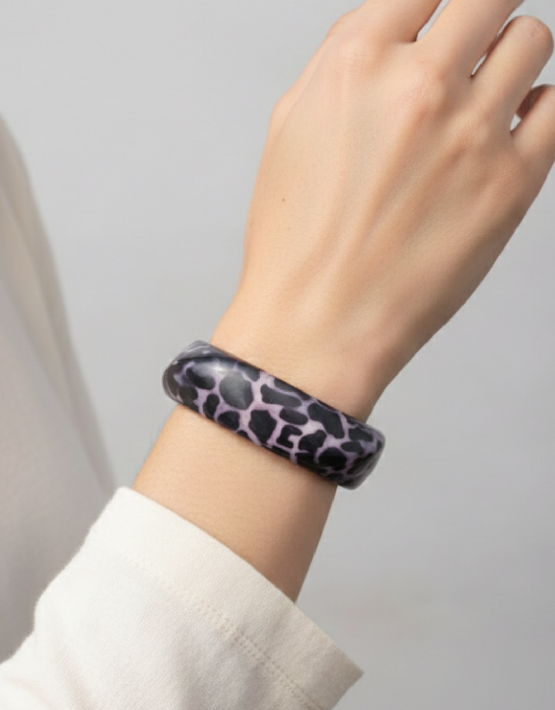Leopard Chunky Resin Bangle – Statement Bracelet