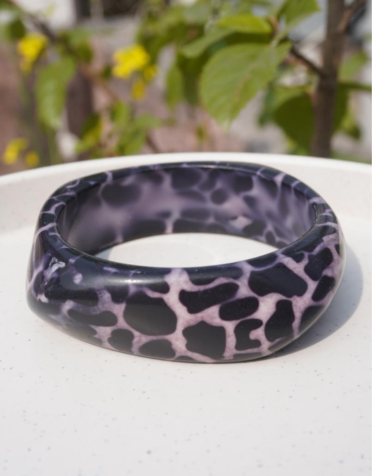Leopard Chunky Resin Bangle – Statement Bracelet
