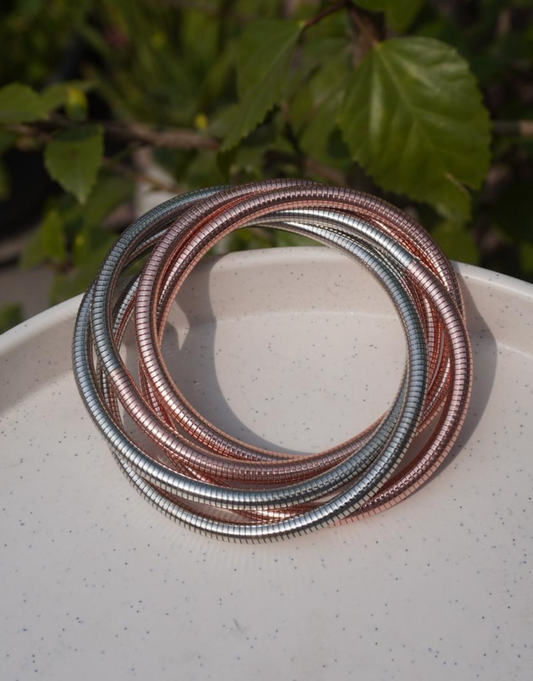 Dual-Tone Serpentine Wrap Bracelet