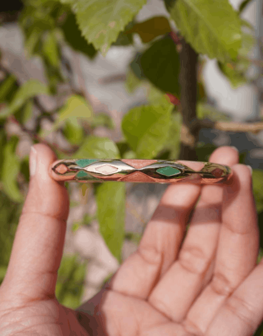 Vintage-Style Colorful Enamel Bangle