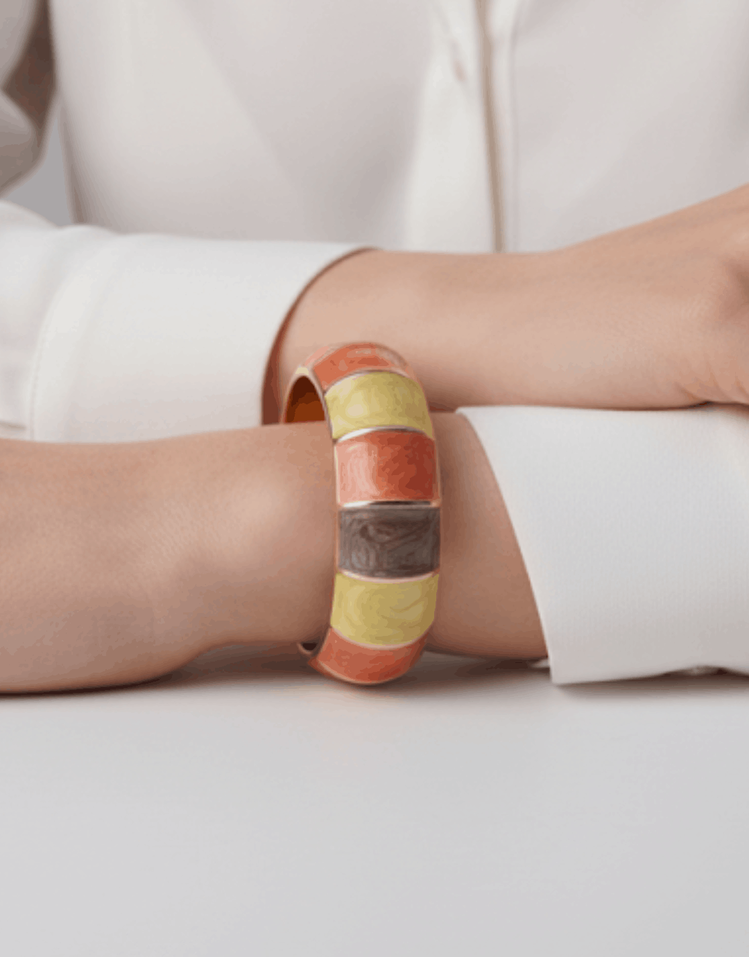 Multi-Color Chunky Resin Bangle – Statement Bracelet