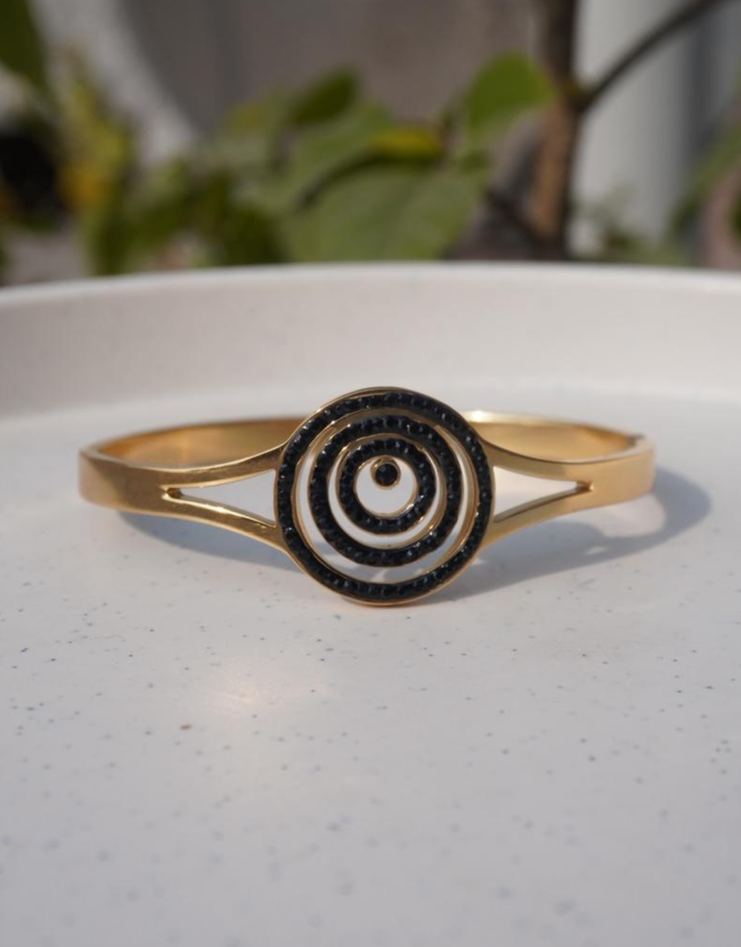 The Midnight Orbit Gold-Tone Concentric Bangle