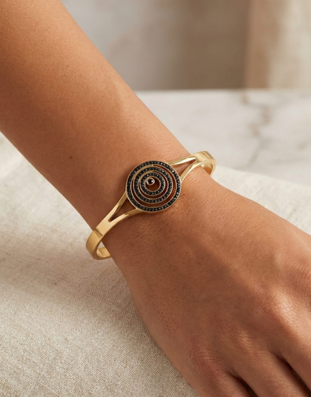 The Midnight Orbit Gold-Tone Concentric Bangle