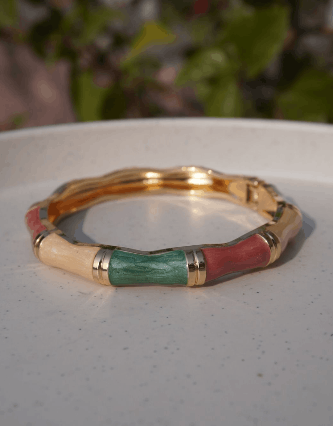 Multi-Tone Resin Bamboo-Style Bangle