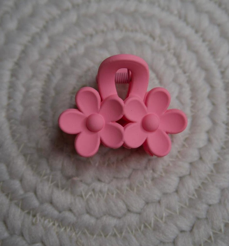 Matte Double Sunflower Mini Hair Claw Clip