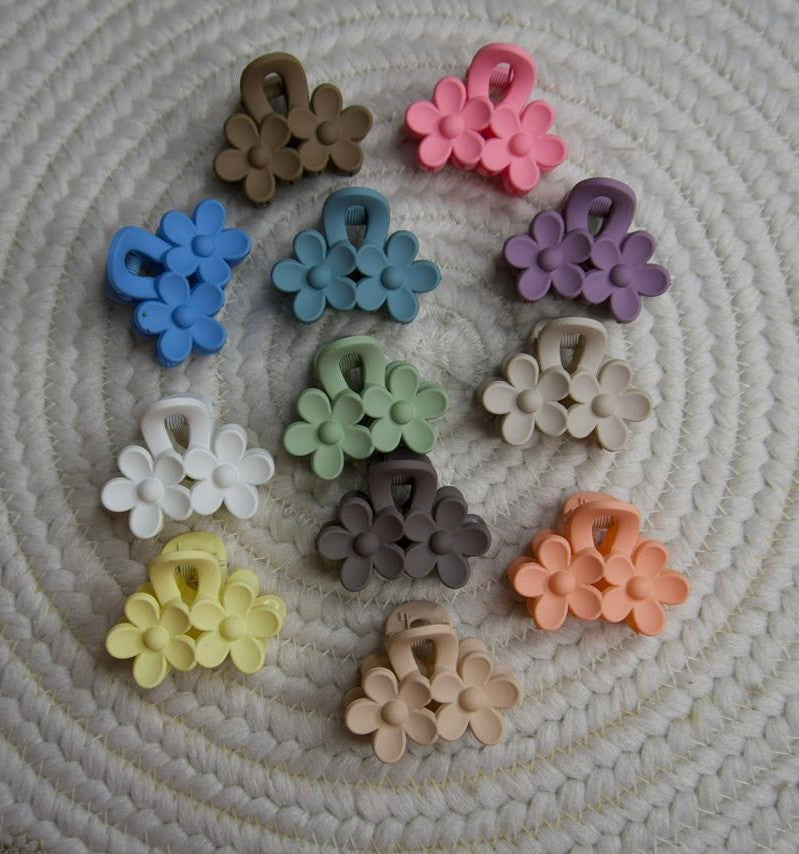 Matte Double Sunflower Mini Hair Claw Clip