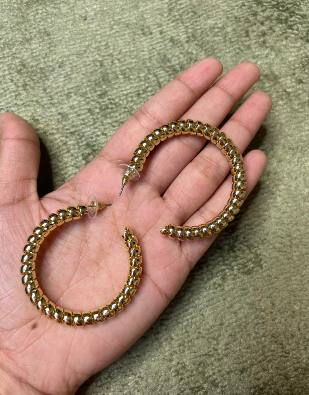 Luxe Gold-tone Twisted Ribbon Hoop Earrings