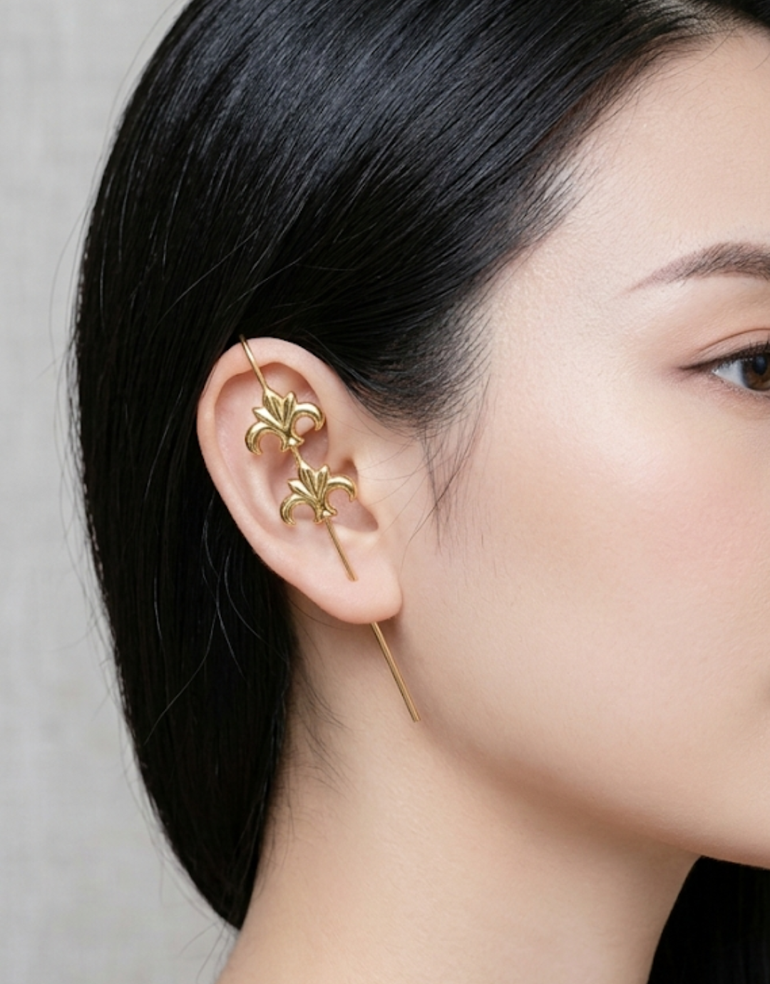 Golden Blossom Pin Ear Cuff