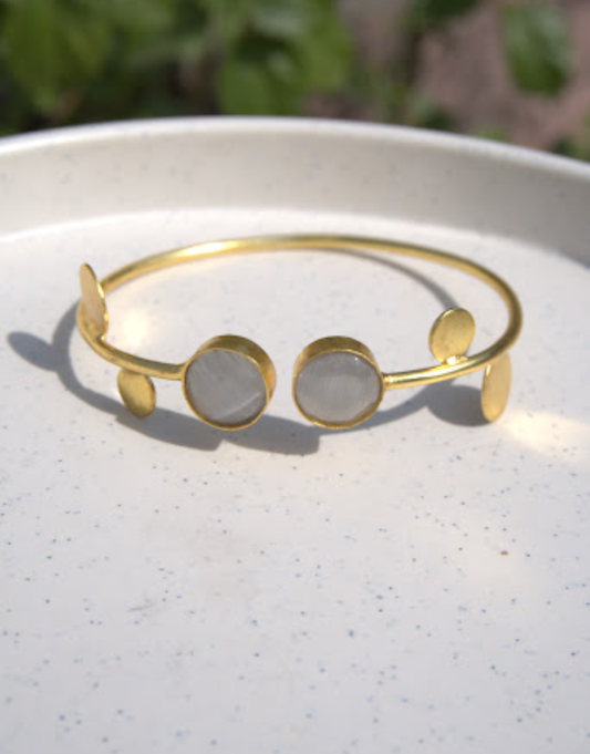 Moonlit Foliage Open Cuff Bangle