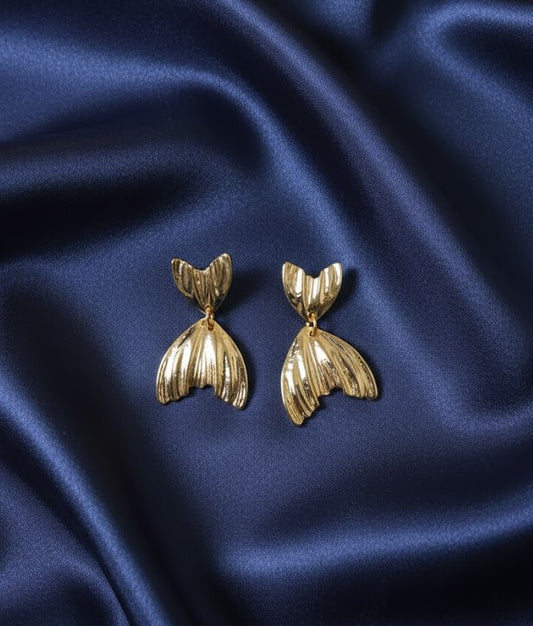 Golden Ginkgo-Inspired Statement Earrings