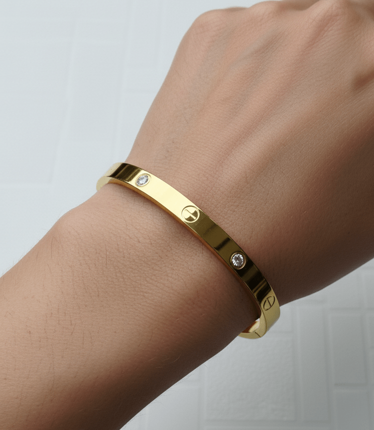 Classic Gold Love Bracelet with Stone Accents