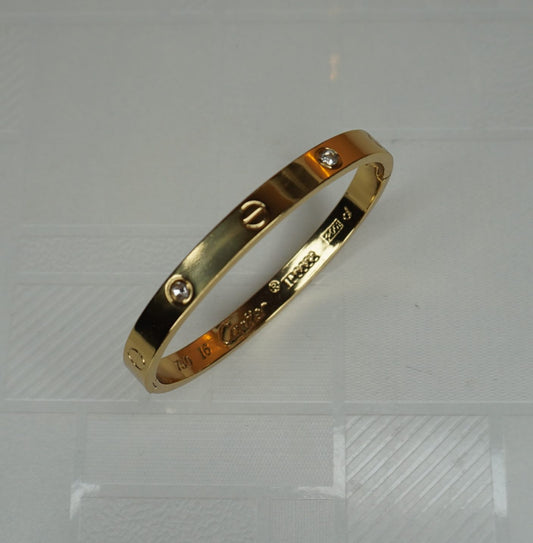 Classic Gold Love Bracelet with Stone Accents