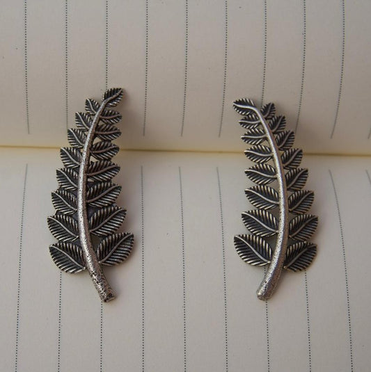 German Silver Leaf Earrings