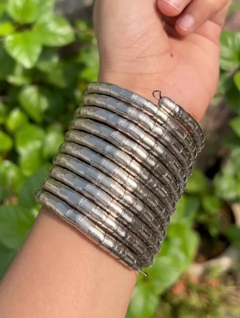 Silver Spiral Bangle Bracelet