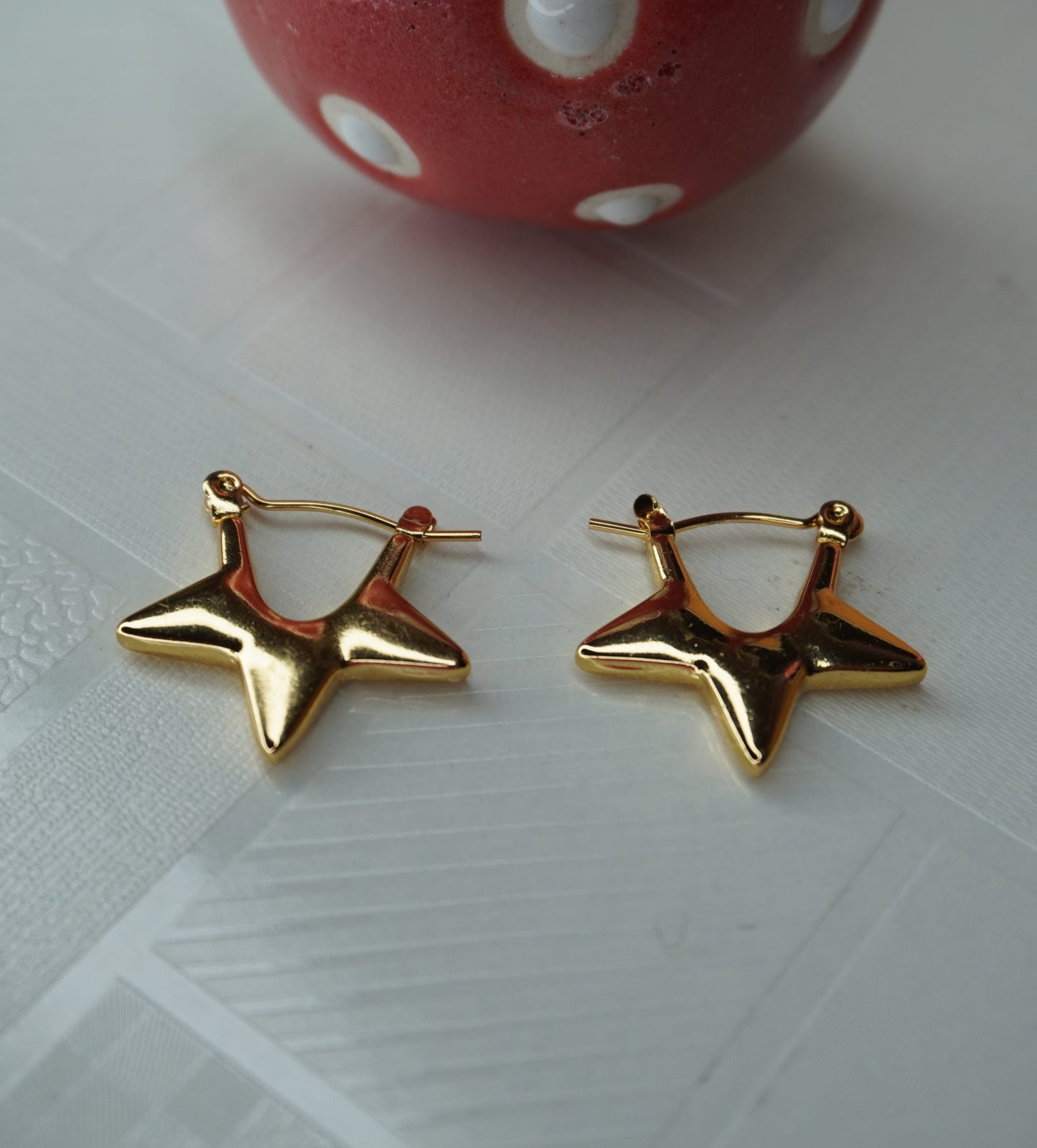 Golden Star Hoop Earrings