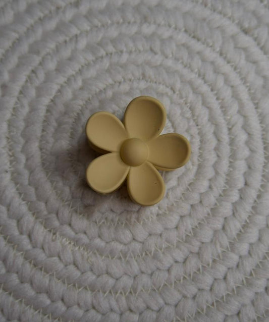 Matte Nude Sunflower Mini Hair Claw Clip